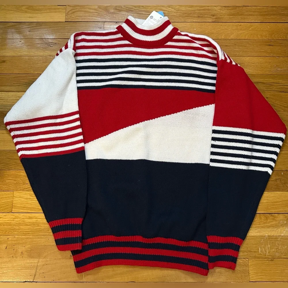 NWT Aureus Vintage Americana Sweater XL USA Red White Blue Unisex Patriotic Mens